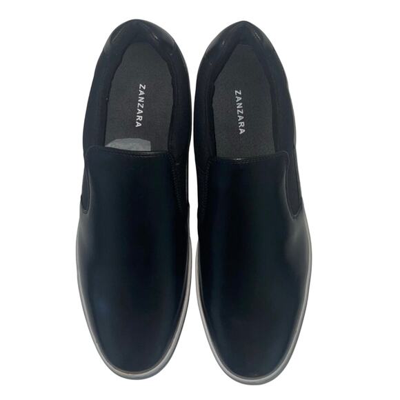 Zanzara Black Men Lucky Slip-On Sneaker Size 12 Soft Leather Padded insole New - Picture 4 of 13